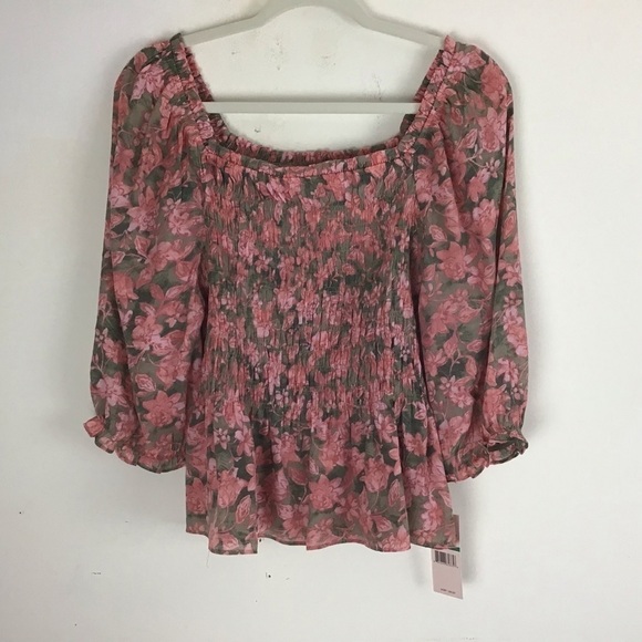 Nanette Lepore puff sleeve peasant blouse. Size Large. NWT - Picture 1 of 8